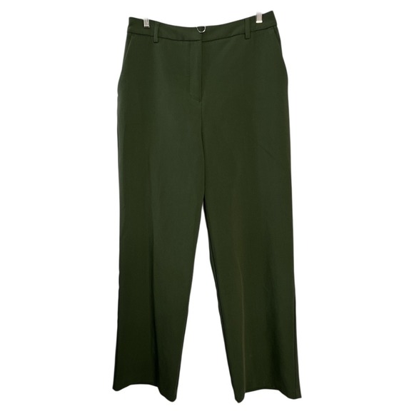 Joie Wide Leg Trousers Olive Green High Waisted Size 10 Career Dress Pants M - Picture 3 of 7